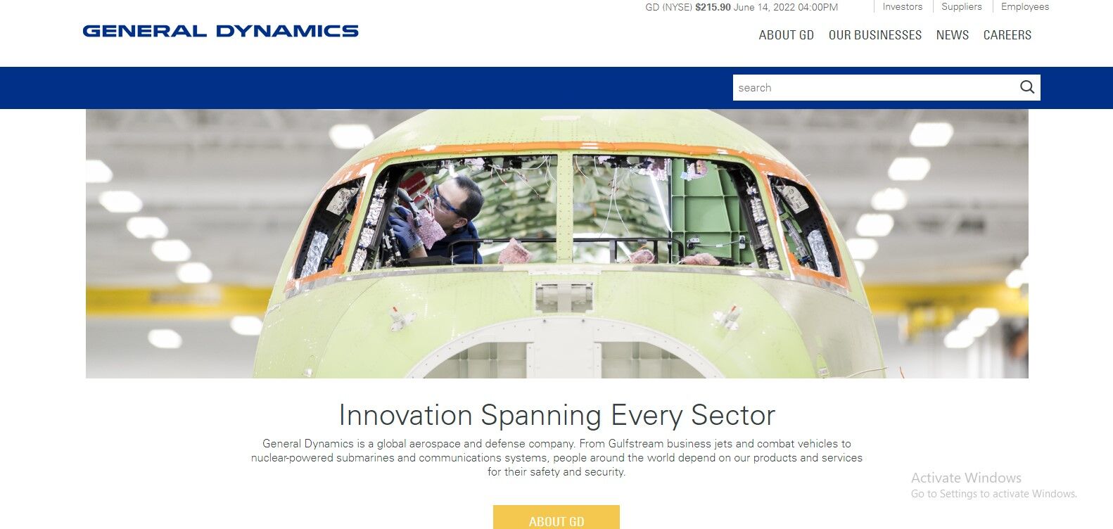 General Dynamics government contractor Website