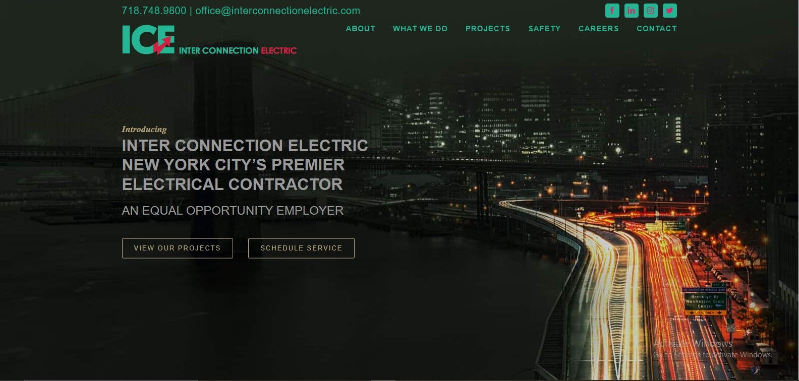 ICE electric contractor website design example